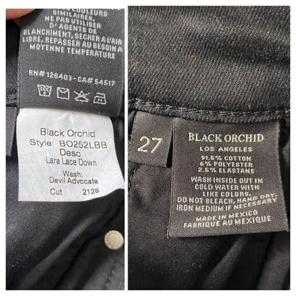 Black Orchid Lara Hi Rise Lace Down Skinny Jeans - Picture 11 of 12
